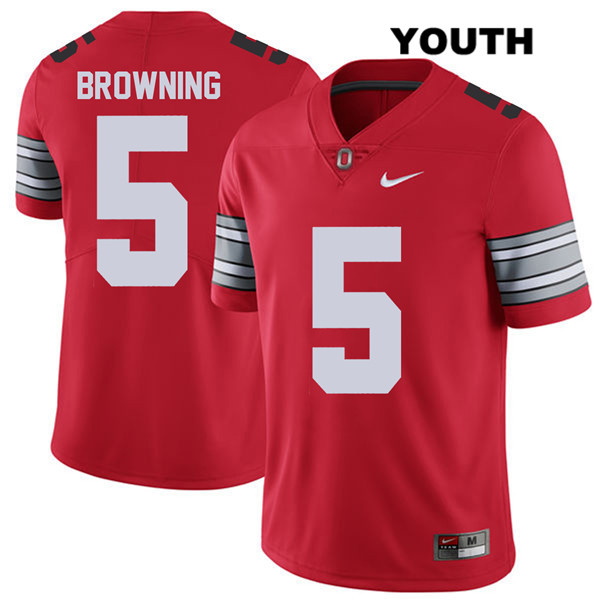 Ohio State Buckeyes Youth Baron Browning #5 Red Authentic Nike 2018 Spring Game College NCAA Stitched Football Jersey PN19N80YW